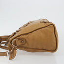 BALENCIAGA The Giant City Hand Bag Leather 2way Beige 281770 Auth am12006A-4