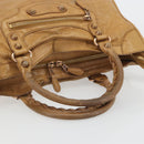 BALENCIAGA The Giant City Hand Bag Leather 2way Beige 281770 Auth am12006A-7