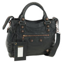 BALENCIAGA Giant Vero Hand Bag Leather 2way Gray 263244 Auth am12009SAM-1