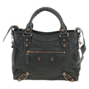 BALENCIAGA Giant Vero Hand Bag Leather 2way Gray 263244 Auth am12009SAM-13