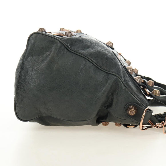 BALENCIAGA Giant Vero Hand Bag Leather 2way Gray 263244 Auth am12009SAM