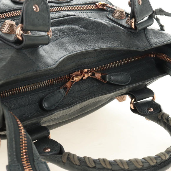 BALENCIAGA Giant Vero Hand Bag Leather 2way Gray 263244 Auth am12009SAM