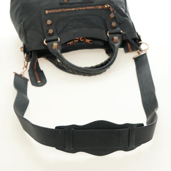 BALENCIAGA Giant Vero Hand Bag Leather 2way Gray 263244 Auth am12009SAM