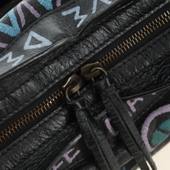 BALENCIAGA Graffiti The City Hand Bag Leather 2way Black 115748 Auth am12010SAM