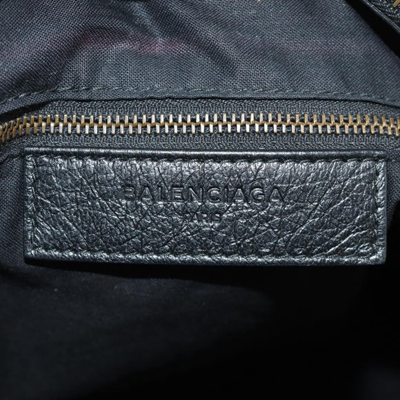 BALENCIAGA Graffiti The City Hand Bag Leather 2way Black 115748 Auth am12010SAM