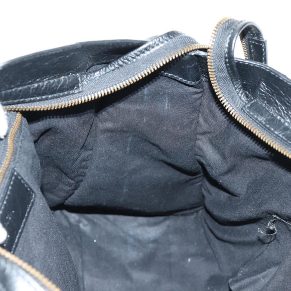 BALENCIAGA Graffiti The City Hand Bag Leather 2way Black 115748 Auth am12010SAM