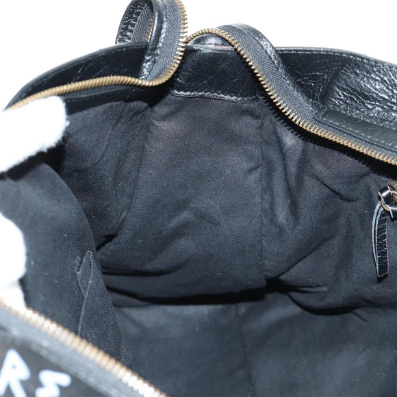 BALENCIAGA Graffiti The City Hand Bag Leather 2way Black 115748 Auth am12010SAM