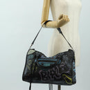 BALENCIAGA Graffiti The City Hand Bag Leather 2way Black 115748 Auth am12010SAM-29