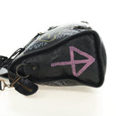 BALENCIAGA Graffiti The City Hand Bag Leather 2way Black 115748 Auth am12010SAM-3