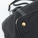 PRADA Hand Bag Nylon Leather 2way Black Gold Auth am12012-16