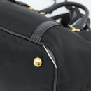 PRADA Hand Bag Nylon Leather 2way Black Gold Auth am12012-10