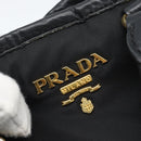 PRADA Hand Bag Nylon Leather 2way Black Gold Auth am12012-19