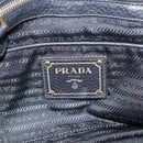 PRADA Hand Bag Nylon Leather 2way Black Gold Auth am12012-20