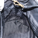 PRADA Hand Bag Nylon Leather 2way Black Gold Auth am12012-21