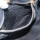 PRADA Hand Bag Nylon Leather 2way Black Gold Auth am12012-24