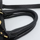 PRADA Hand Bag Nylon Leather 2way Black Gold Auth am12012-14