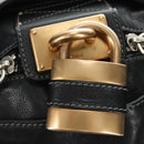 Chloe Paddington Hand Bag Leather Black Gold Silver Auth am12013SAM-14
