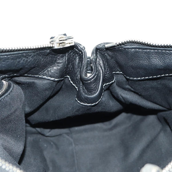 Chloe Paddington Hand Bag Leather Black Gold Silver Auth am12013SAM