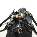 Chloe Paddington Hand Bag Leather Black Gold Silver Auth am12013SAM-6