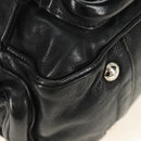 PRADA Tote Bag Leather Black Silver Auth am12015SAV-12
