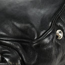 PRADA Tote Bag Leather Black Silver Auth am12015SAV-14