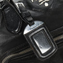 PRADA Tote Bag Leather Black Silver Auth am12015SAV-19