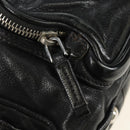 PRADA Tote Bag Leather Black Silver Auth am12015SAV-20
