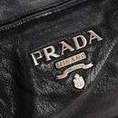 PRADA Tote Bag Leather Black Silver Auth am12015SAV-22
