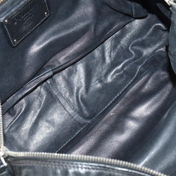 PRADA Tote Bag Leather Black Silver Auth am12015SAV