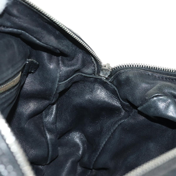 PRADA Tote Bag Leather Black Silver Auth am12015SAV