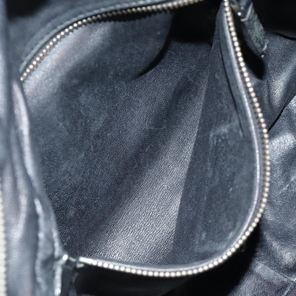 PRADA Tote Bag Leather Black Silver Auth am12015SAV