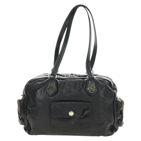 PRADA Tote Bag Leather Black Silver Auth am12015SAV
