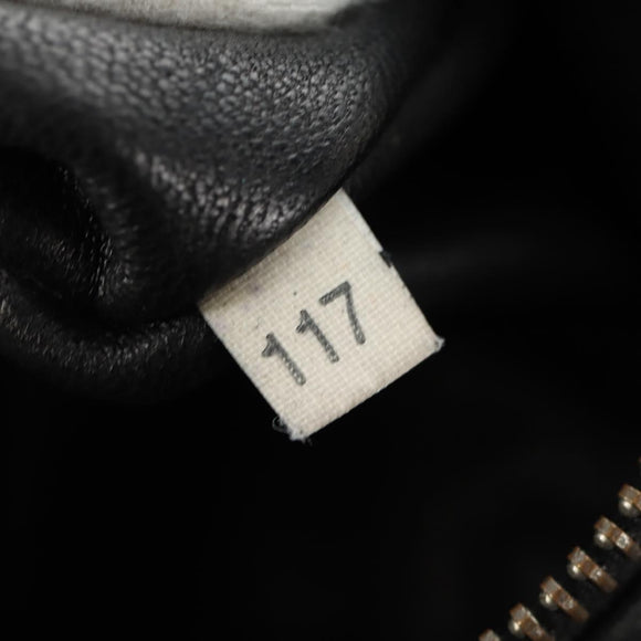 PRADA Tote Bag Leather Black Silver Auth am12015SAV
