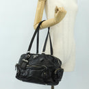 PRADA Tote Bag Leather Black Silver Auth am12015SAV-31