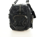 PRADA Tote Bag Leather Black Silver Auth am12015SAV-6