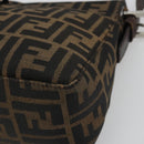 FENDI Zucca Canvas Mamma Baguette Shoulder Bag Brown Black Auth am12016A-15