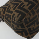 FENDI Zucca Canvas Mamma Baguette Shoulder Bag Brown Black Auth am12016A-16