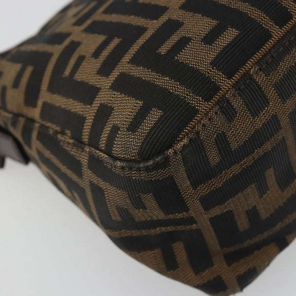 FENDI Zucca Canvas Mamma Baguette Shoulder Bag Brown Black Auth am12016A