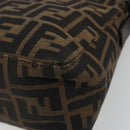 FENDI Zucca Canvas Mamma Baguette Shoulder Bag Brown Black Auth am12016A-17