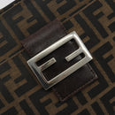FENDI Zucca Canvas Mamma Baguette Shoulder Bag Brown Black Auth am12016A-20