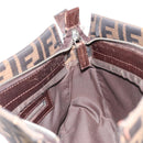 FENDI Zucca Canvas Mamma Baguette Shoulder Bag Brown Black Auth am12016A-22