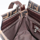 FENDI Zucca Canvas Mamma Baguette Shoulder Bag Brown Black Auth am12016A-23