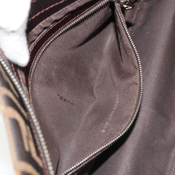FENDI Zucca Canvas Mamma Baguette Shoulder Bag Brown Black Auth am12016A