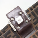FENDI Zucca Canvas Mamma Baguette Shoulder Bag Brown Black Auth am12016A-10