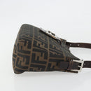 FENDI Zucca Canvas Mamma Baguette Shoulder Bag Brown Black Auth am12016A-3