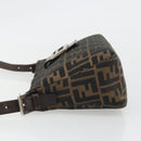 FENDI Zucca Canvas Mamma Baguette Shoulder Bag Brown Black Auth am12016A-4