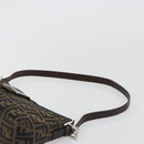 FENDI Zucca Canvas Mamma Baguette Shoulder Bag Brown Black Auth am12016A-14