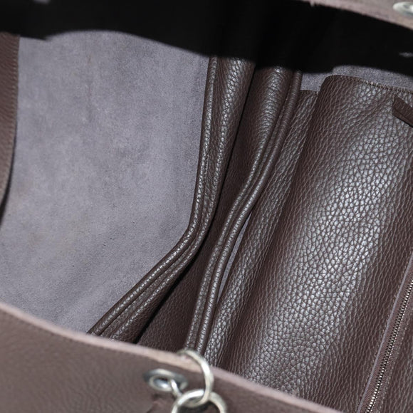 BOTTEGA VENETA Tote Bag Leather Brown Auth am12017V