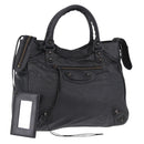 BALENCIAGA The Vero Hand Bag Leather Black 235216 Auth am12018SM-1