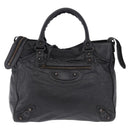 BALENCIAGA The Vero Hand Bag Leather Black 235216 Auth am12018SM-13
